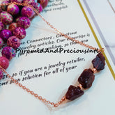 Rough Red Garnet Necklace, Gemstone Necklace, January Birthstone